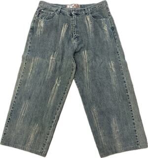 VTG 48 Jeans 42x34 Classic Denim Heritage Factory Distressed Y2K Street Skater